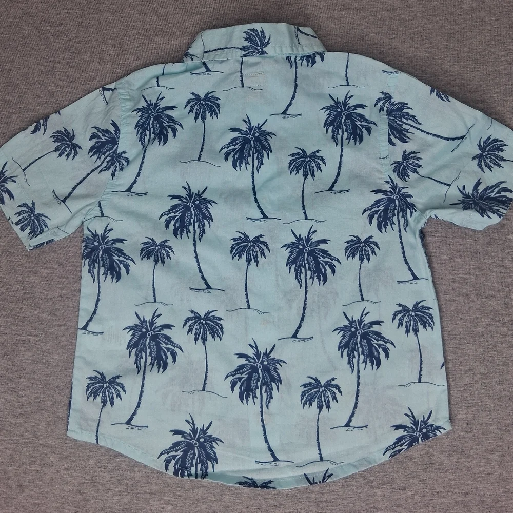 Carters 3 Pcs Bundle Shorts & Button-up T-shirt Beach Palm Print & Classic Red
